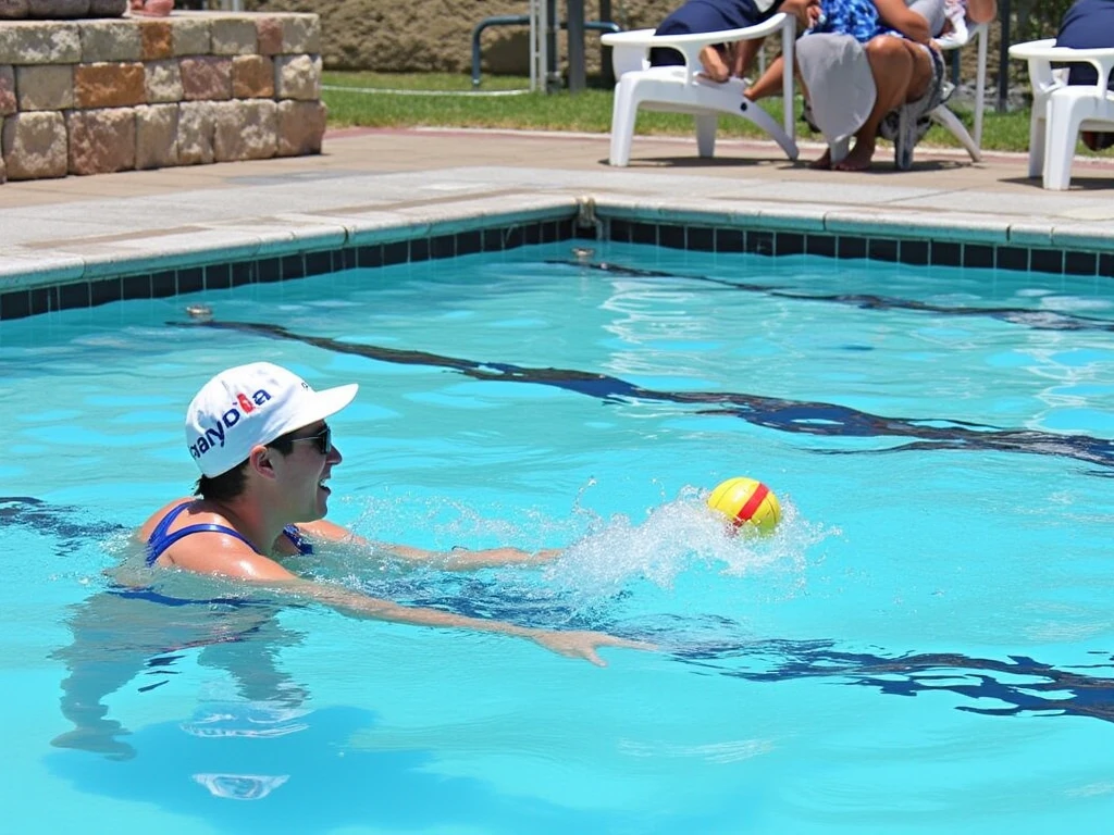 Stylized wave lines suggesting measured aquatic movement